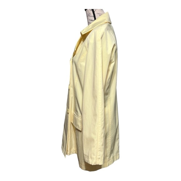 New York & Company Women's Double Breasted Trench Coat Yellow Lightweight Medium - Picture 6 of 8
